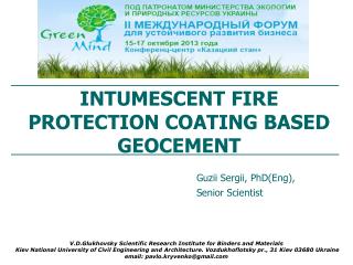 INTUMESCENT FIRE PROTECTION COATING BASED GEOCEMENT