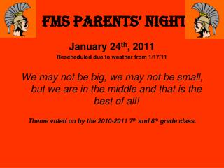 FMS PARENTS’ NIGHT