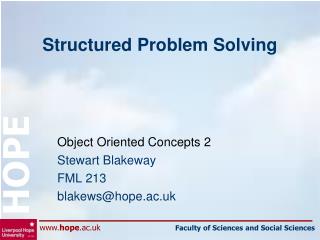 Structured Problem Solving