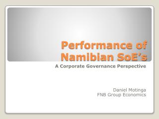 Performance of Namibian SoE’s
