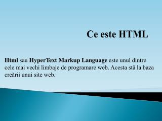 Ce este HTML