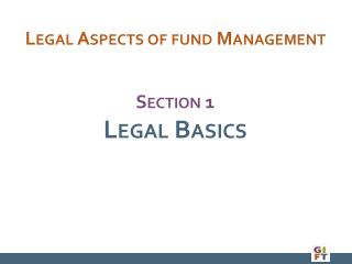 Section 1 Legal Basics