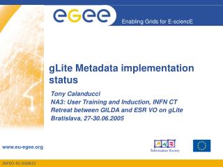 gLite Metadata implementation status