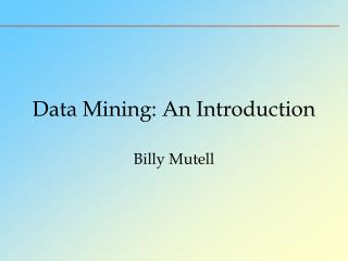 Data Mining: An Introduction