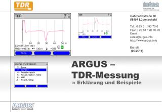 ARGUS – TDR-Messung