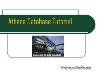 Athena Database Tutorial