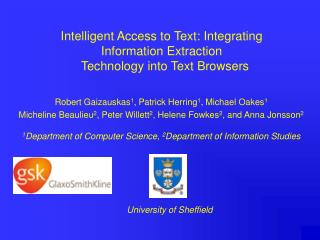 Intelligent Access to Text: Integrating Information Extraction Technology into Text Browsers