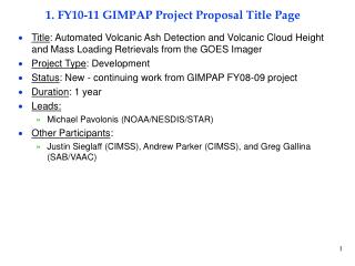 1. FY10-11 GIMPAP Project Proposal Title Page