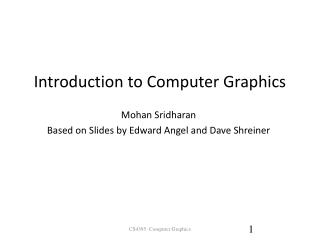 Introduction to Computer Graphics