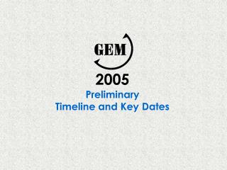 2005 Preliminary Timeline and Key Dates