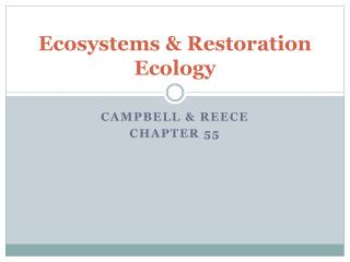 Ecosystems &amp; Restoration Ecology