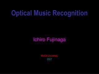 Optical Music Recognition