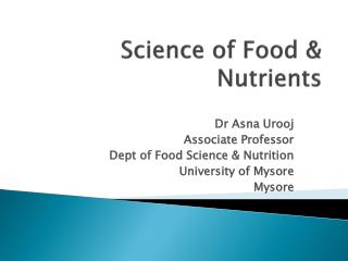 Science of Food &amp; Nutrients