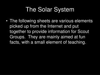 The Solar System