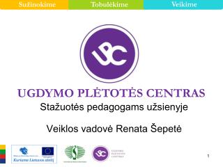 Stažuotės pedagogams užsienyje Veiklos vadovė Renata Šepetė