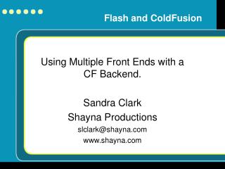 Flash and ColdFusion