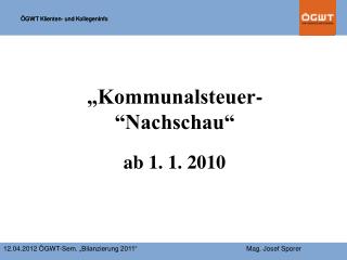 „Kommunalsteuer-“Nachschau“