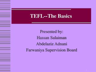 TEFL--The Basics