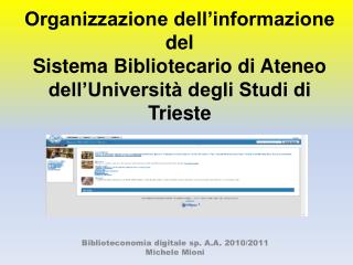 Struttura del sito I