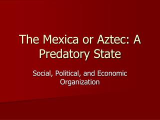 The Mexica or Aztec: A Predatory State
