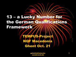 13 – a Lucky Number for the German Qualifications Framework