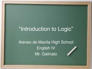 “Introduction to Logic”