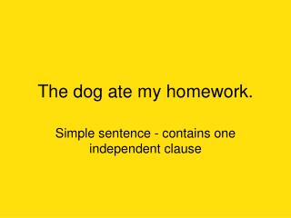 The dog ate my homework.