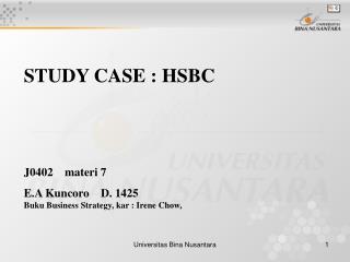 STUDY CASE : HSBC