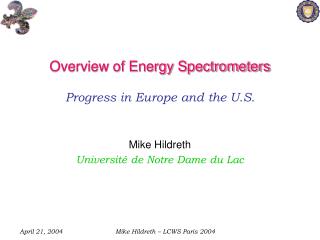 Overview of Energy Spectrometers