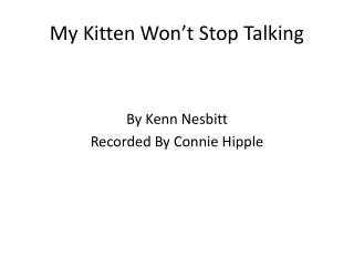 My Kitten Won’t Stop Talking