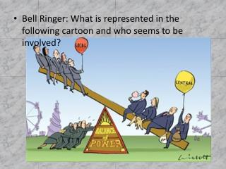Bell Ringer: What is represented in the following cartoon and who seems to be involved?