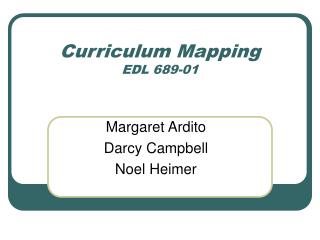 Curriculum Mapping EDL 689-01