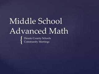 Middle School Advanced Math