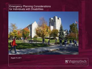 Emergency Planning Considerations for Individuals with Disabilities