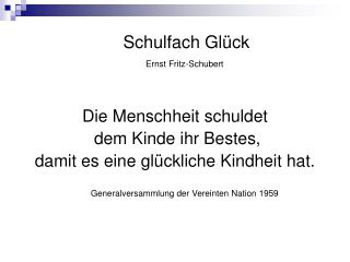 Schulfach Glück