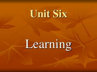Unit Six