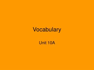 Vocabulary