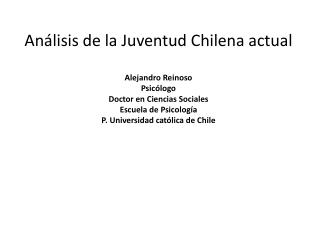 Temas Diagnóstico Social de la Juventud Chilena