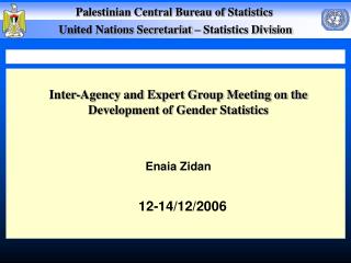 Inter-Agency and Expert Group Meeting on the Development of Gender Statistics Enaia Zidan