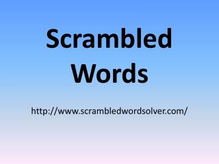 Scrambled Words scrambledwordsolver/