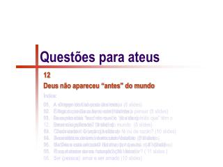 Questões para ateus