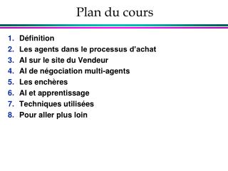 Plan du cours