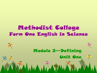 Methodist College Form One English in Science