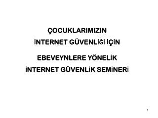 ÇOCUKLARIMIZIN İNTERNET GÜVENLİĞİ İÇİN EBEVEYNLERE YÖNELİK İNTERNET GÜVENLİK SEMİNERİ