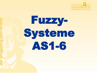 Fuzzy-Systeme AS1-6