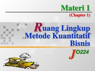Materi 1 (Chapter 1) uang Lingkup Metode Kuantitatif Bisnis