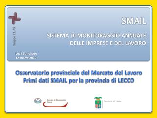 SMAIL SISTEMA DI MONITORAGGIO ANNUALE DELLE IMPRESE E DEL LAVORO