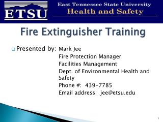 Fire Extinguisher Training