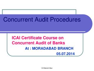 Concurrent Audit Procedures