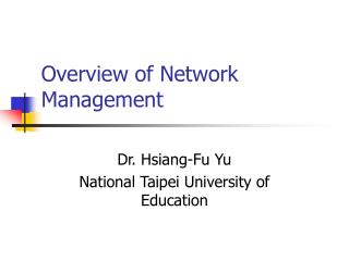 Overview of Network Management